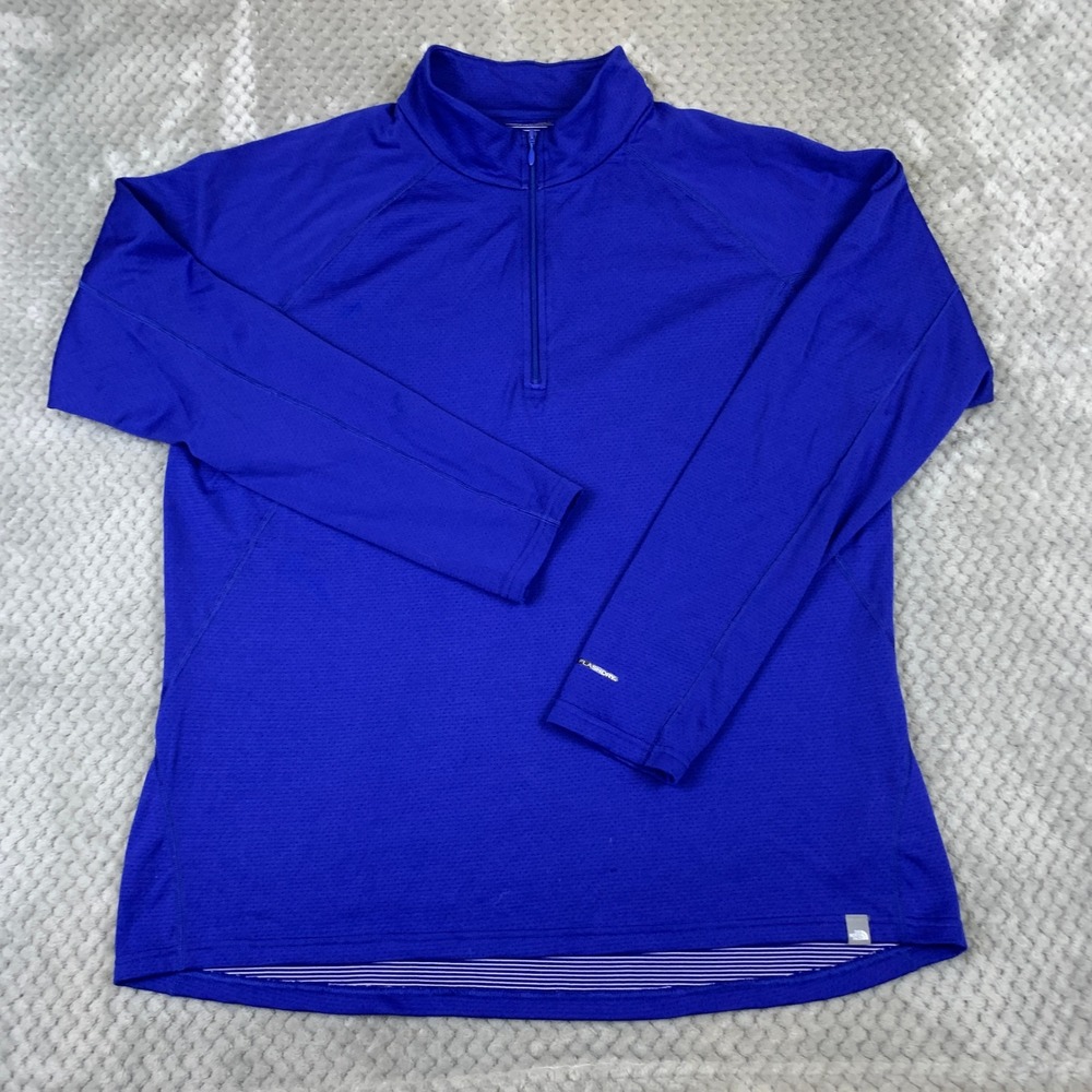The North Face Mens XL FlashDry Quarter Zip Pullover Royal Blue Performance Top
